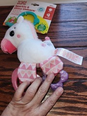 Bright Starts Sparkle & Shine Unicorn Rattle Teether On-the-GO Toy NWT