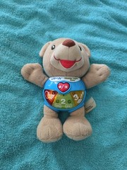 Vtech Happy Lights Bear 8″ Plush Teddy Interactive Baby Music Toy- WORKS