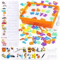 Odoorgames Light Box with Letters & Cards Set – Light Table for Kids, Educ
