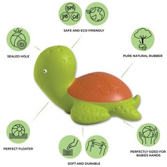 caaocho Pure Natural Rubber Bath Toy – Mele The Sea Turtle – Hole Free 1 EA