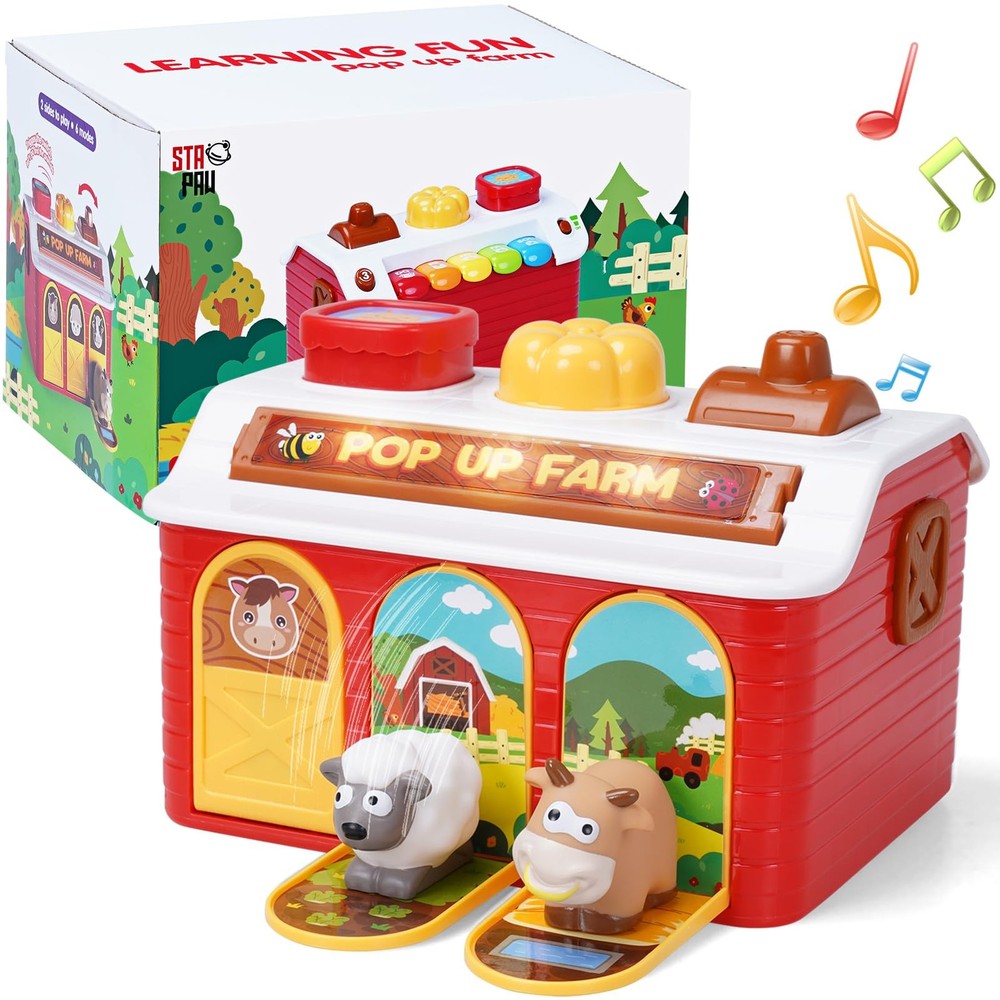 Montessori Pop Up Toy for Babies 6-12 Months – Interactive Cause and Effect T…