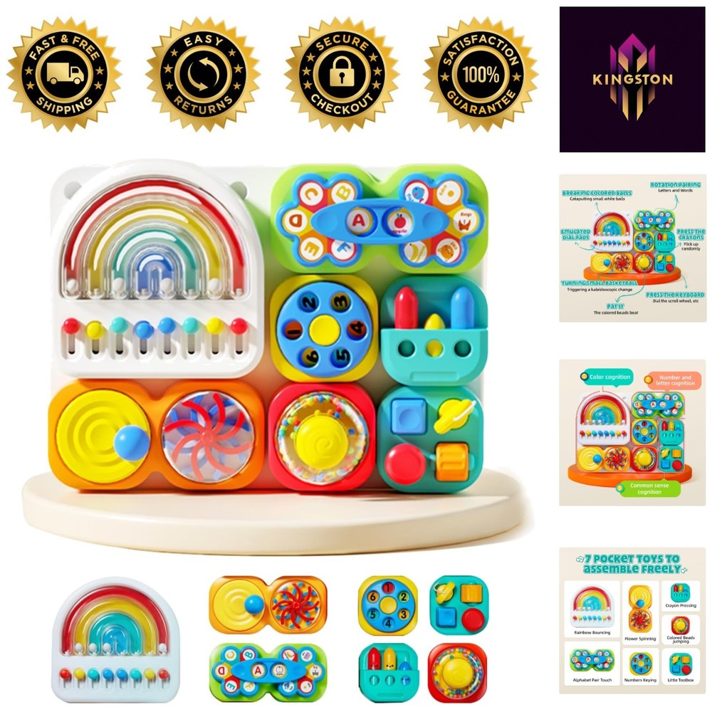 Busy Board 3.0: Multicolored Learning Activity for Toddlers 1-6 – Non-Toxic Fun