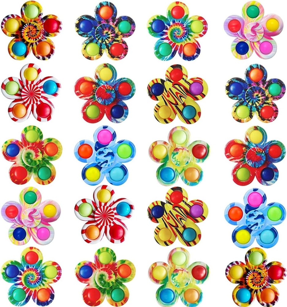 20 PCS Pop Bubble Fidget Spinners for Party Favors, Fidget Toys Bulk for Clas…