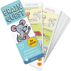 Brain Quest for Threes 300 Questions Ages 3-4 New sealed shapes colors letters