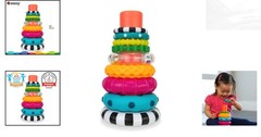 Colorful 9-Piece Stacking Circles Toy – Early Learning for Infants 6-24