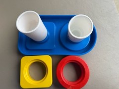 VTG RARE 1980 plastic Johnson & Johnson Parent’s Magazine stacking rattle toy
