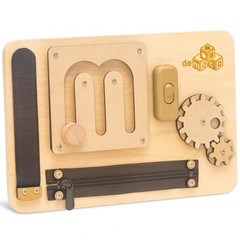 deMoca Wooden Toddler Busy Board – 10-in-1 Sensory Activity for 1-3 Year Olds