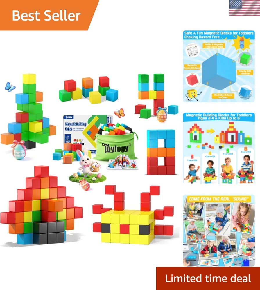 48PCS Magnetic Blocks for Toddlers Outdoor Toys Easter Gifts, Large Magnetic …
