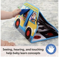NEW Ms. Rachel Official Tummy Time Plush Activity School Bus 3 mo. black white