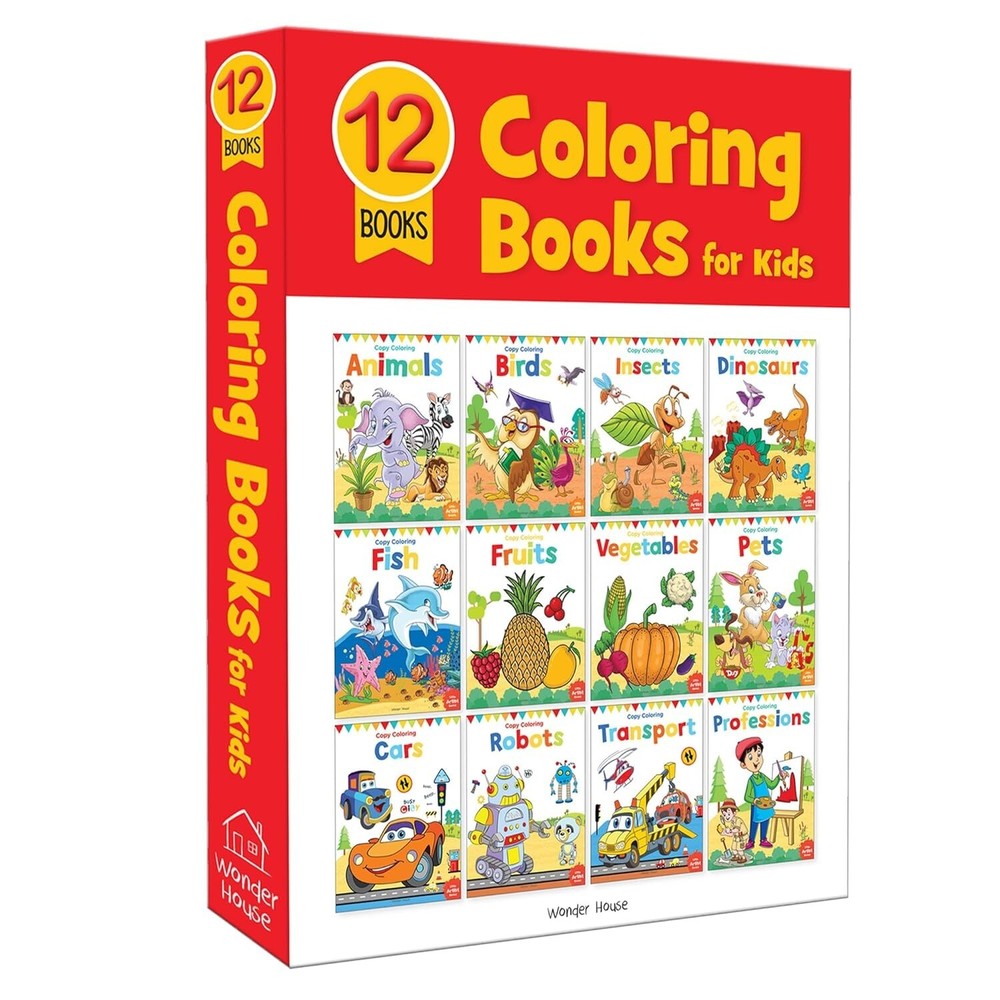 Coloring Books Box Set: Pack of 12 Copy Color Books For Children Free Ship