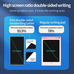 Mini LCD Writing Tablet, 6.5in Double Display Erasable Reusable Electronic Dr…