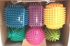 6 HEDSTROM Soft Sensory SHAPE BLOCKS Squeezable Rounded Nubs VINYL Boxed