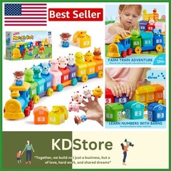 Interactive Counting & Sorting Train Set for Toddlers – 9 Farm Animals Included