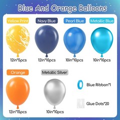 60pcs Space Balloons 12inch with Metallic Silver Pearl Blue Yellow Navy Blue …
