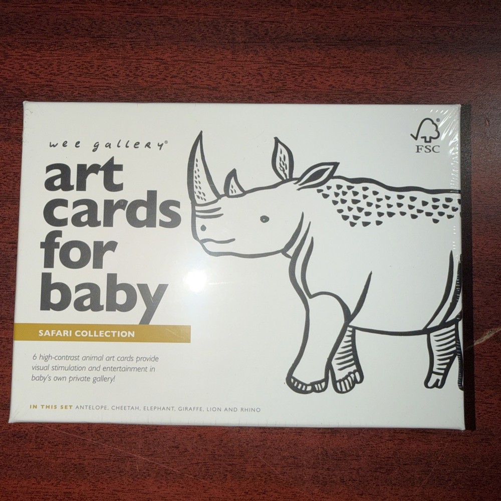 Wee Gallery Art Cards for Baby SAFARI COLLECTION BRAND NEW SEALED