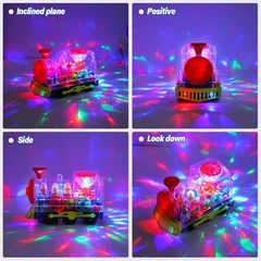 Light Up Train Toys for Toddler,Interactive Autism Sensory Toys with Colorful Mo