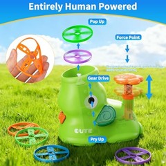 Outdoor Stomp Flying Disc Launcher Toys for Kids Ages 3 4 5 6 7 8 9 Blue Green