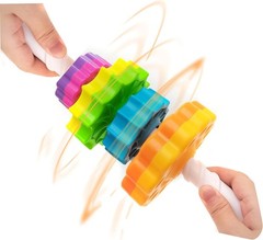 Durable 1 PCS Rainbow Spin Tower – Sensory Stacking Toy for Young Minds