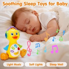 Baby Musical Light Up Duck Toy, Dancing Crawling Tummy Time Toys,0-18 Month Gift