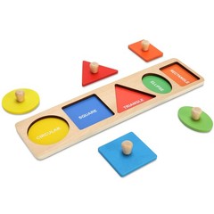 Jumbo Knob Wooden Shape Puzzles for Toddlers | Montessori Sorting Toys