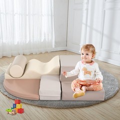 6 in 1 Soft Climb Crawl Playset, Toddler Kid Foam Climber Crawling Climbing Play