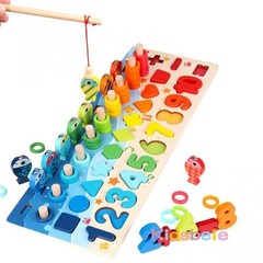 Kids Montessori Math Toys For Toddlers Educational Wooden Puzzle Fishing Toys
