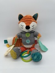 Infantino Playtime Plush Fox Sensory Activity Toy Rattle Crinkle Teether