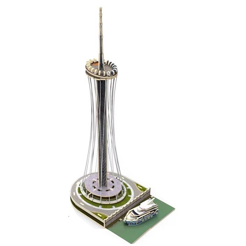 Guangzhou Tower China 3D Wooden Puzzle DIY Toy woodcraft Building birthday gift