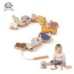 Wooden Animal Threading Beads Montessori Sensory Learning Toy Gift Animal Rope