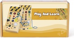 Montessori Wooden Busy Board with 8 LED Light Switches, Sensory Toys Light Switc