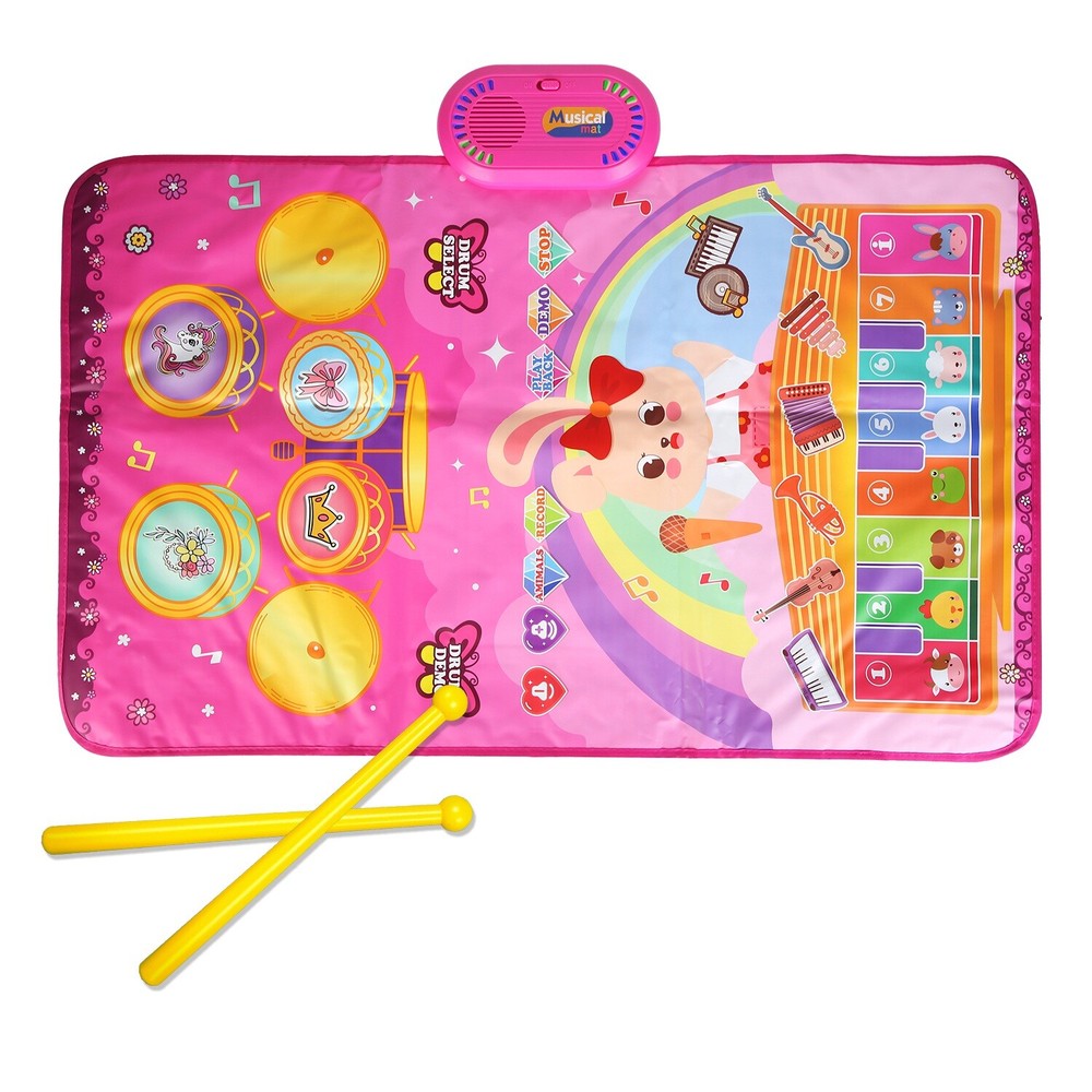 Baby Musical Mat Piano & Drum Set Educational Learning Toys for Boys Girls Gifts
