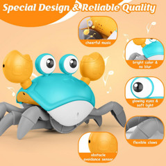 Sensing Crawling Crab Tummy Time Baby Toy Interactive Dancing Toy with Kids Gift