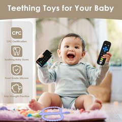ZOEDO Baby Teething Toys, Remote Control Shape Cell Black