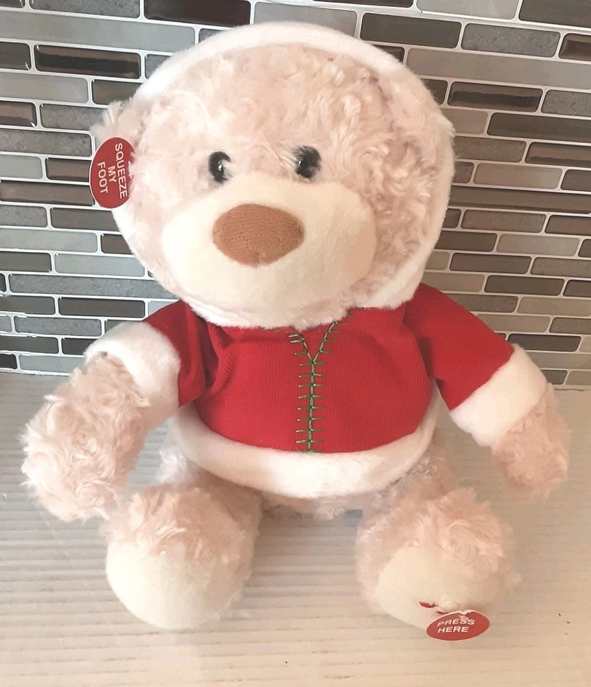Cuddle Barn Holiday Animated Story Time Plush Bear-Night Before Christmas VIDEO