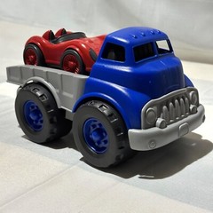 Green Toys Blue Flatbed Truck & Red Race Car Made in USA Excellent for Toddlers