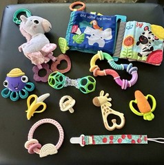 Lot of Baby Toys, Teethers & Soft Books. Itzy Ritzy, Nuby, Dr Brown, Oball