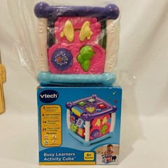 VTECH Busy Learners Activity Cube for Kids 6 months + box 5 Sides of play-Works