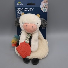 Itzy Ritzy Cow Lovey Plush Baby Toy with Silicone Teether Sherpa Material New