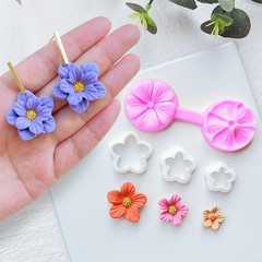 Flower Petal Polymer Clay Cutters for Earrings Making, 4 Shapes with Polymer Cla