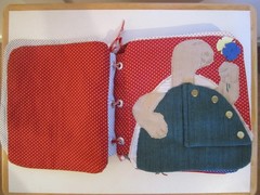 VINTAGE NEW HANDMADE FABRIC HOW TO TEACHING BABY BOOK HOOKS ZIPPER SNAP BUTTONS