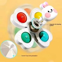 Baby Sensory Suction Spinner Toy Kids Fidget Bath Travel Activity Toys 3PCS
