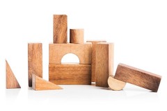 Natural Wood Building Blocks: Fun Learning for Toddlers. Montessori Toy, Educati