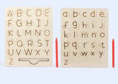 Children Writing Practice Wooden Alphabet Board Alphanumeric Handwritten