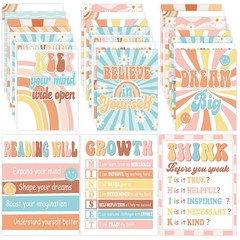 ZOIIWA 12 Retro Groovy Classroom Decorations Posters Groovy Hippie Bulletin B…