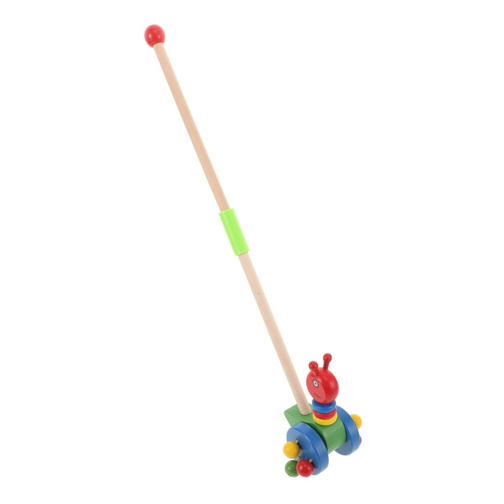 Toddler Push Walker Wooden Trolley with Cartoon Animal Design Rolling Wheels …