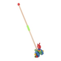 Toddler Push Walker Wooden Trolley with Cartoon Animal Design Rolling Wheels …