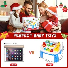 Baby Toys 6 to 12 Months, Musical Learning Table Baby Toys for 1 2 3 Year Old Bo