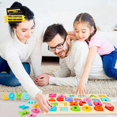 Wooden Puzzles for Toddlers, ABC Alphabet Puzzle, Learning Toys, Preschool Learn