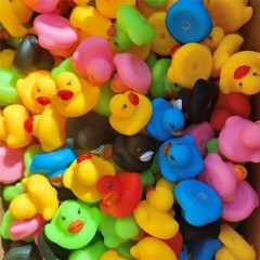 DZTIAN 12 Pcs Multicolored Mini Multicolor Rubber Ducks Melange Duck(12pcs)