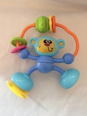 Infantino Baby Monkey Rattle Teether Activity Toy Colorful Developmental Toy